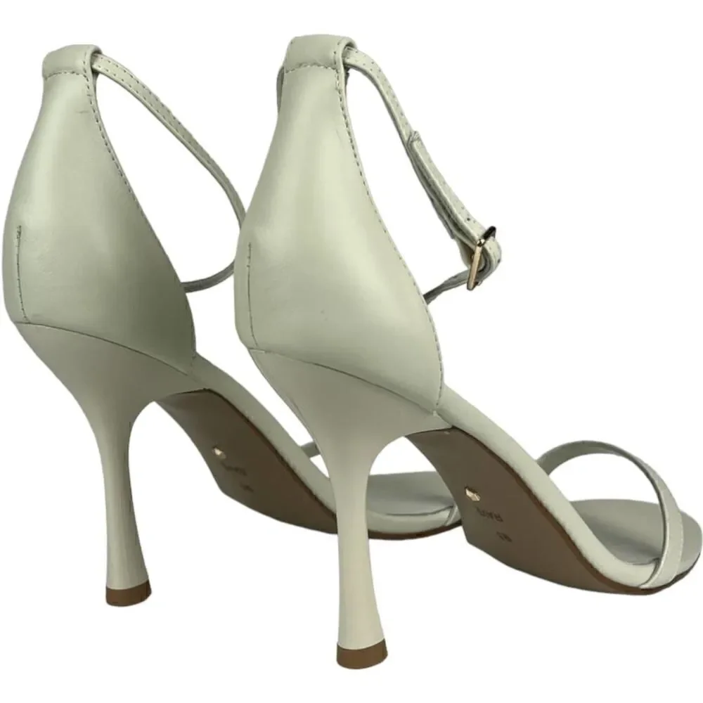 New Raye Women 9.5 US Lizz Heel White Leather Sandals Open-toe Shoes  $190